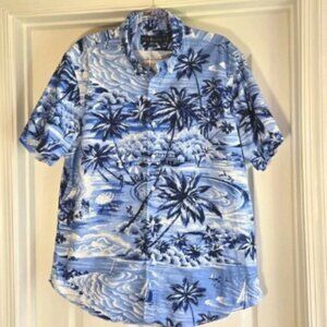 Polo Ralph Lauren Classic Fit Oxford Hawaiian Shirt Men's Size XL Cotton Blue